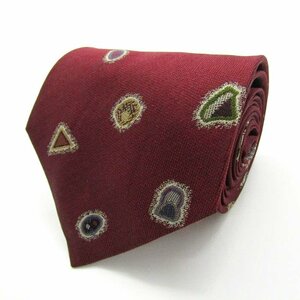 [ beautiful goods ] Issey Miyake ISSEY MIYAKE fine pattern pattern silk total pattern made in Japan men's necktie red 