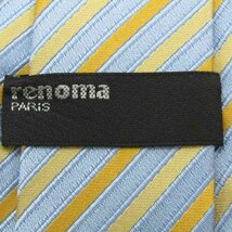 レノマ renoma ストライプ柄 シルク ライン柄 イタリア製 メンズ ネクタイ ブルー_画像4