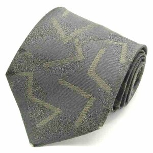  Issey Miyake ISSEY MIYAKE line pattern silk fine pattern pattern made in Japan men's necktie gray 
