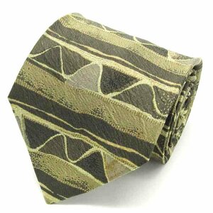  Issey Miyake ISSEY MIYAKE border pattern sill Klein pattern made in Japan men's necktie green 