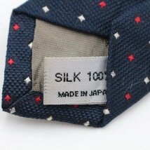 【良品】 レノマ renoma 小紋柄 シルク ドット柄 日本製 メンズ ネクタイ ネイビー_画像6