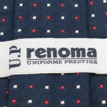 【良品】 レノマ renoma 小紋柄 シルク ドット柄 日本製 メンズ ネクタイ ネイビー_画像5