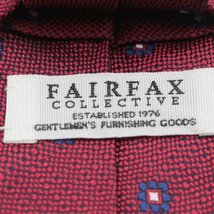 【良品】 フェアファクス FAIRFAX 小紋柄 シルク 総柄 日本製 メンズ ネクタイ レッド_画像5