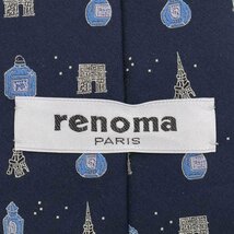 【良品】 レノマ renoma 総柄 シルク ドット柄 日本製 メンズ ネクタイ ネイビー_画像5