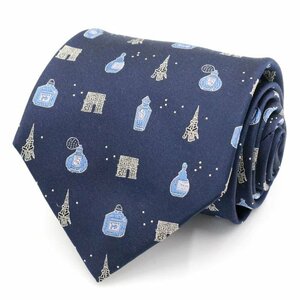 [ хорошая вещь ] Renoma renoma общий рисунок шелк точка рисунок сделано в Японии мужской галстук темно-синий 