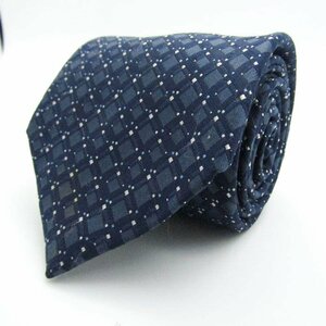 [ beautiful goods ] Calvin Klein Calvin Klein.. pattern silk dot pattern made in Japan men's necktie navy 