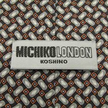 【良品】 ミチコロンドンコシノ MICHIKO LONDON KOSHINO 小紋柄 シルク ドット柄 総柄 日本製 メンズ ネクタイ ブラウン_画像4