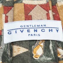 【良品】 ジバンシイ GIVENCHY ジバンシー 総柄 シルク チェック柄 メンズ ネクタイ グリーン_画像5