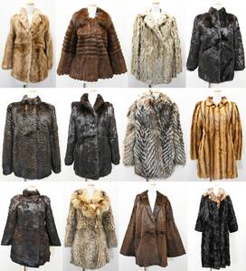 H553●毛皮 リアルファー コート 12着 まとめてセット palody パロディ/Paramont パラモント/SIBERIAN FUR STORE HONG KONG/DELUXE FUR 