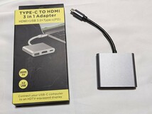 USB Type C HDMI アダプタ ハブ タイプc to HDMI 変換アダプター 1080P 4K解像度 テレビ出力 UHDコンバータ 100WタイプC急速PD充電ポート _画像1