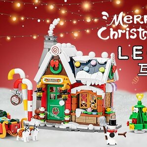 クリスマス　LEGO互換　匿名配送　レゴナノブロック　ソリ　ツリー 女の子　インテリア ミニフィグ サンタクロース 送料無料　プラモデル