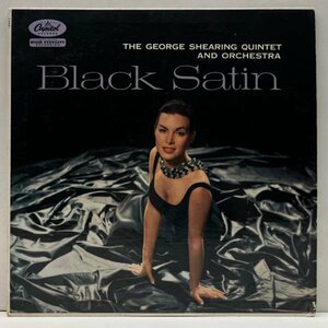 レアな良好品!!【初版ターコイズ】MONO 米オリジ GEORGE SHEARING QUINTET Black Satin ('57 Capitol) カクテルジャズ本命盤！美女ジャケ