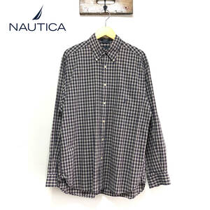 USA 古着 長袖シャツ コットン チェック柄 BDシャツ NAUTICA ノーティカ メンズM USA 古着 BG0115