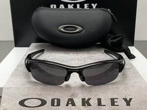 偏光★OAKLEYオークリー FLAK JACKET フラックジャケット 黒ブラック/POLARIZEDミラーレンズ USA製サングラス 釣りドライブ ケース付