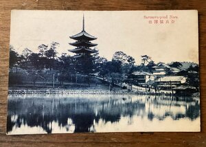 JJ-1818 ■送料込■ 奈良県 猿沢池 奈良公園 興福寺 五重塔 寺社 自然 風景写真 絵葉書 古写真 印刷物/くFUら