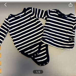 一枚のみ 長袖 ロンパース ボーダー 子供服