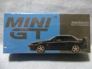 未開封新品 MINI GT 326 Nissan Skyline GT-R (R32) Nismo S-Tune Dark Blue 右ハンドル