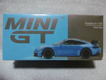 未開封新品 MINI GT 381 Porsche 911 GT3 Shark Blue 左ハンドル_画像1