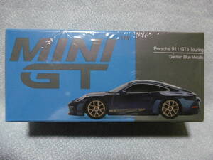 未開封新品 MINI GT 405 Porsche 911 GT3 Touring Gentian Blue Metallic 左ハンドル 