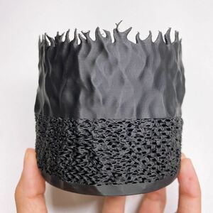 KP011！3Dプリンター鉢 新品未使用 メッシュ構造 ジャイロイド 通気性 排水性 FIRE POT 8.0cm×7.5cm 観葉植物 多肉植物 塊根植物 サボテン