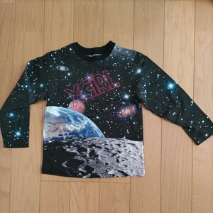 X-girl stages X-girl stage tops 120cm 6T Kids long sleeve T shirt kozmik cosmos pattern 