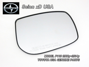 イストP110/SCION/サイオンxD純正USドアミラーガラス右側(コーション英文字入り)/USDM北米仕様USAトヨタiStミラーレンズ鏡面ミラーグラス