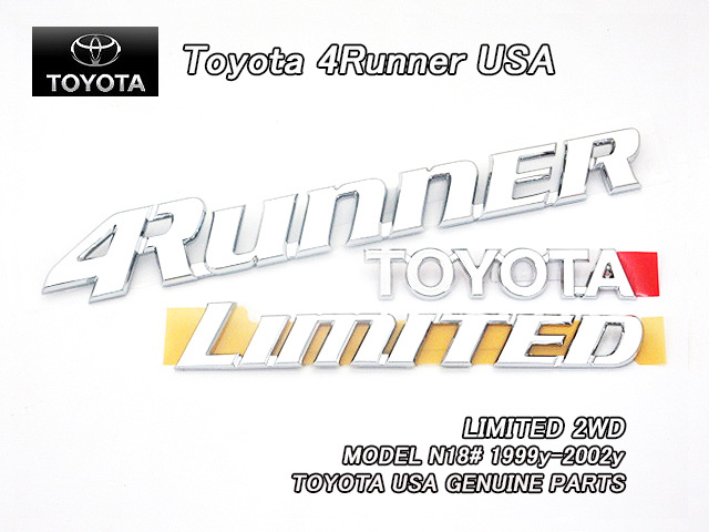 サーフN18#中後期/TOYOTA/トヨタ4RUNNER純正USエンブレムセット-リア3点LIMITED/USDM北米仕様N180N185ハイラックス4ランナーUSAリミテッド