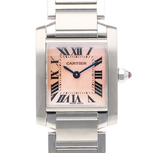カルティエ タンクフランセーズ SM 腕時計 ステンレススチール 2384 クオーツ 1年保証 CARTIER 中古 美品
