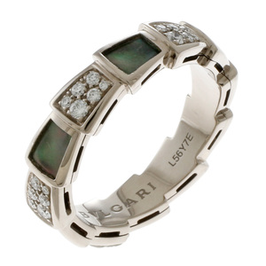 ブルガリ BVLGARI セルペンティ ヴァイパー リング 指輪 19号 18金 K18ホワイトゴールド ダイヤモンド ユニセックス 中古 美品
