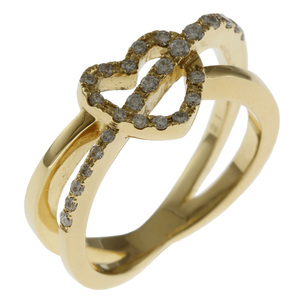  Ponte Vecchio ring ring 10 number 18 gold K18 yellow gold diamond lady's Ponte Vecchio used beautiful goods 