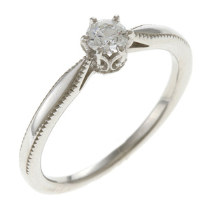 一粒ジュエリー リング 指輪 9号 Pt900プラチナ ダイヤモンド 0.200ct レディース 中古 美品