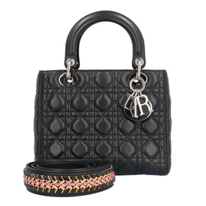  Dior reti Dior medium сумка сумка на плечо кожа черный женский Dior б/у прекрасный товар 
