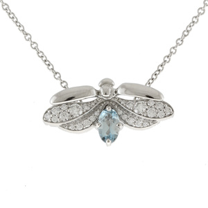  Tiffany paper flower fire -f Live Roo topaz necklace Pt950 platinum blue topaz TIFFANY&Co. used beautiful goods 