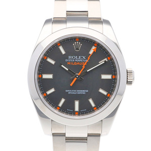  Rolex Milgauss oyster Perpetual wristwatch clock stainless steel 116400 self-winding watch men's 1 year guarantee ROLEX used 