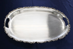 SV925 silver made tray AMA O-Bon tea tray party tray plate silver made used limit price cut festival 