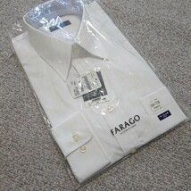 送料無料 未使用 長袖 ワイシャツ 形態 ホワイト ビジネス 白 シャツ ドレスシャツ jk067_画像1