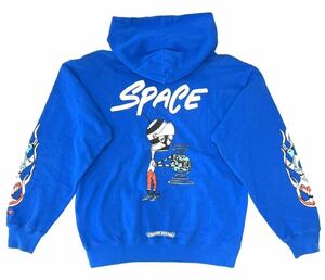 CHROME HEARTS×Matty Boyクロムハーツ マッティボーイコラボ Space Hoodie パーカー プルオーバー ブルー メンズ サイズL 送料無料