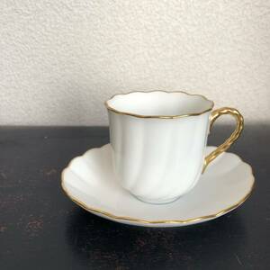 廃盤 noritake ノリタケ ダイヤモンドコレクション カップ&ソーサー 煙突マーク ホワイト 金彩