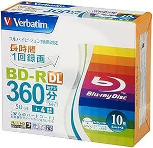 4倍速 10枚 Verbatim バーベイタム 1回録画用 ブルーレイディスク BD-R DL 50GB 10枚 ホワイトプ