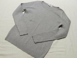 4/ 新品同様 ユニクロ コットン カシミヤ リブ セーター レディース XL ◇ グレー系 長袖 ▼ UNIQLO 404008 トップス 5K