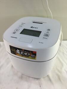 【343】TOSHIBA 東芝 真空圧力IH炊飯ジャー 炊飯器 10合炊き RC-18VSR 2021年製 ホワイト 中古品