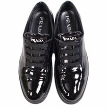 プラダ PRADA シューズ エナメルレザー ロゴ レースアップ 靴 レディース イタリア製 39 1/2(26.5cm相当) ブラック cg11ot-rm10e26180_画像4