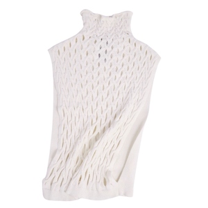  beautiful goods Valentino VALENTINO knitted sweater no sleeve cable knitted studs tops men's L white cg11do-rm10f07545