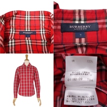 バーバリー ロンドン BURBERRY LONDON シャツ ブラウス ロングスリーブ チェック柄 トップス レディース 7 レッド cg11ob-rm10f07462_画像6