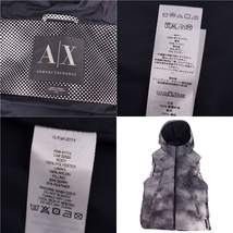 美品 アルマーニ エクスチェンジ ARMANI EXCHANGE ベスト ダウンベスト フーディー 総柄 ドット柄 アウター メンズ M cg11dd-rm10f07486_画像6