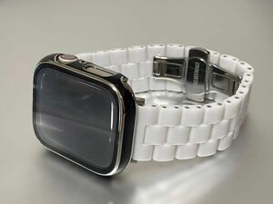 アップルウォッチバンド セラミックベルト Apple Watch 純正セラミック カバー　ケース　画面保護付