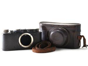 [希少☆並品] Leica (ライカ) DII D2 ブラックボディ 革ケース付！バルナックライカ (51645)