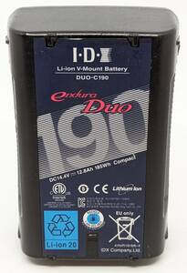 DUO-C190 レベル4(5段階評価中:IDX製TK-E1HGによる)IDX製Vマウント(V-lock)リチウムイオンバッテリー中古良品#887