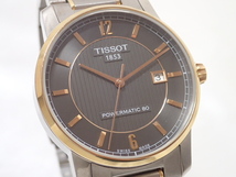 11035[T]状態良♪TISSOT1853/ティソ/POWERMATIC 80/自動巻き/裏スケ/T087407A/TITANIUM/箱付き_画像3