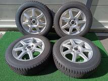 ★9-9.5分山★22年製★ トーヨーOBSERVE GIZ2 185/65R15　社外ホイール 15×6J +45 4H-100 4本セット スタッドレス アクア・ノート等　A807_画像1